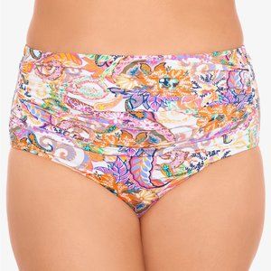 Lauren Ralph Lauren Plus Size Paisley Print High Waist Bikini Bottom